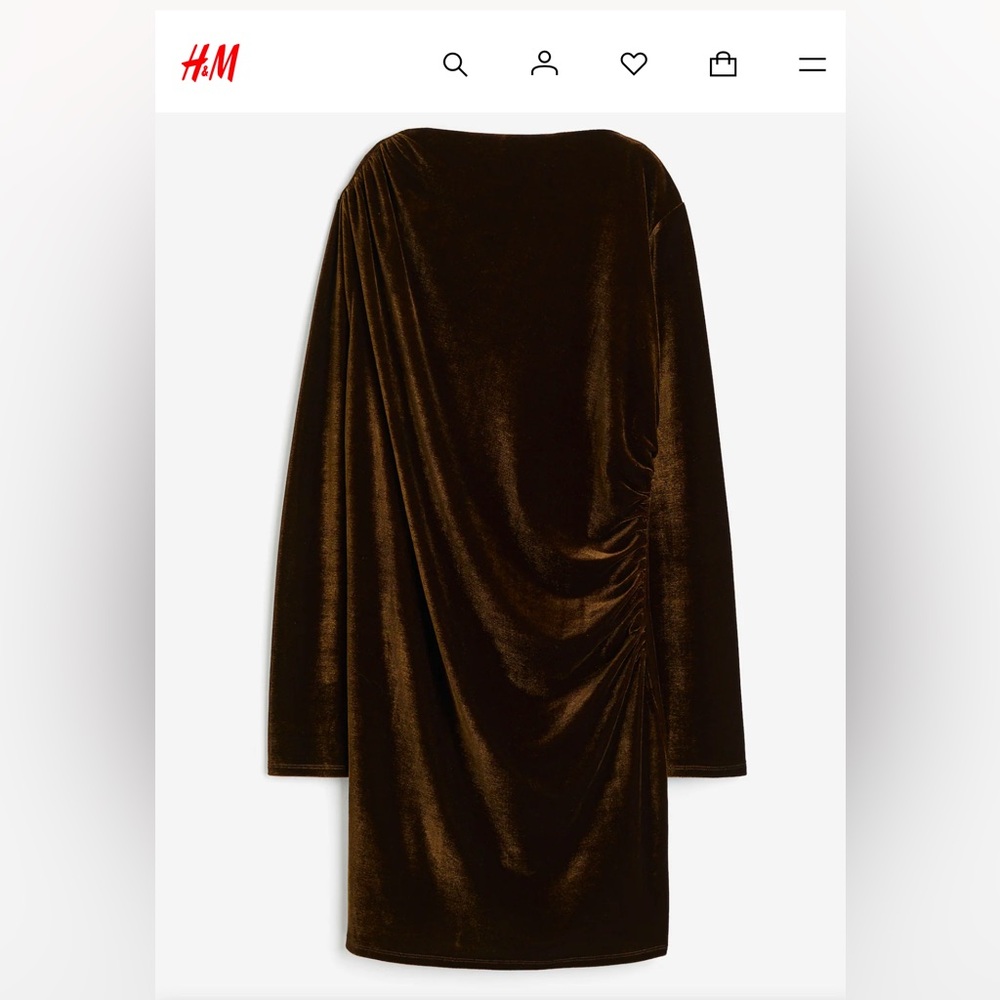 H&M Olive green velvet dress